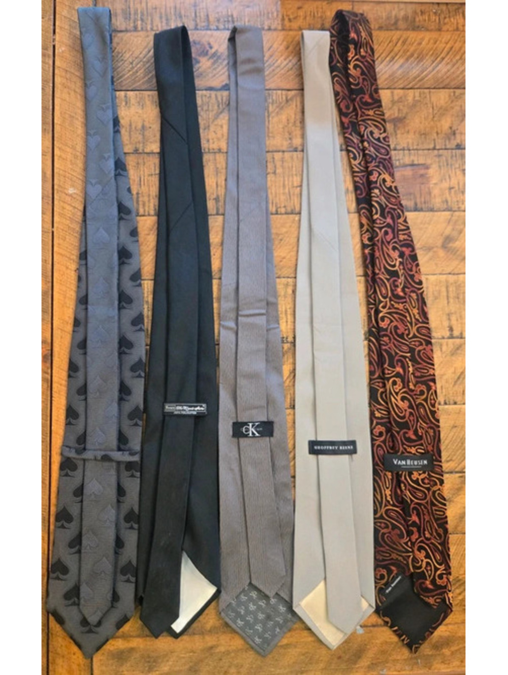 Men’s Necktie Lot of 5 – Calvin Klein Geoffrey Beene Van Heusen + More